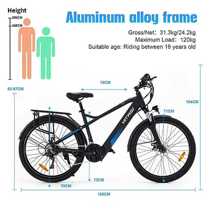 HITWAY Electric Bike for Adults, 26" Ebike.