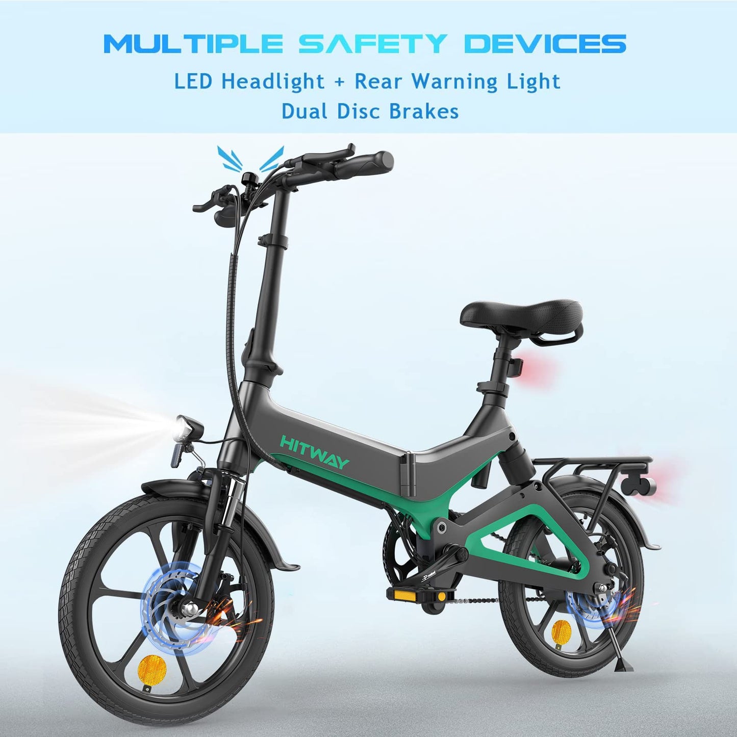 HITWAY Electric Bike 250W Foldable Pedal Assist E Bike.