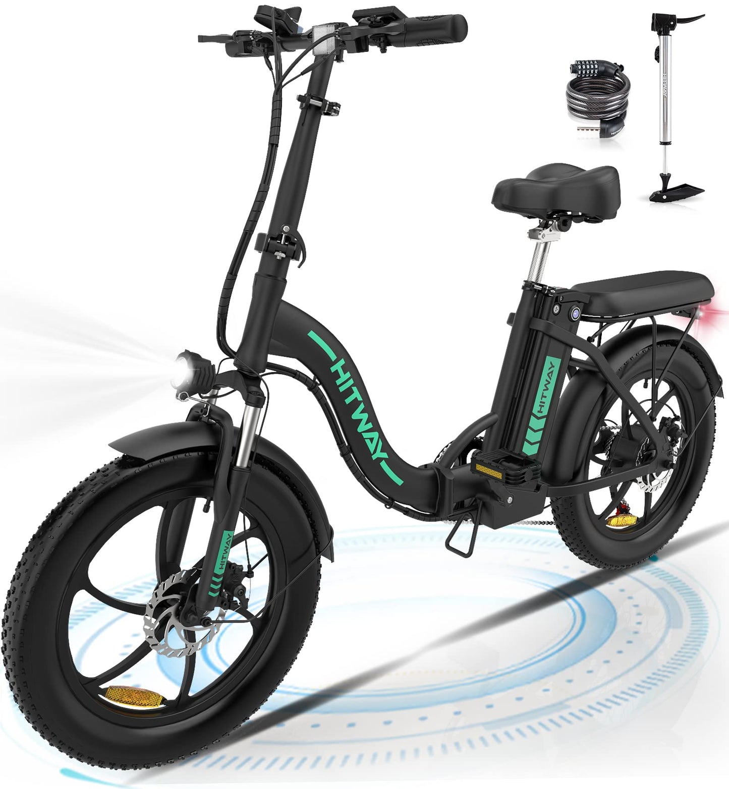 HITWAY Electric Bike, 20" Fat Tire E-bikes.