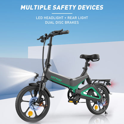 HITWAY Electric Bike 250W Foldable Pedal Assist E Bike.