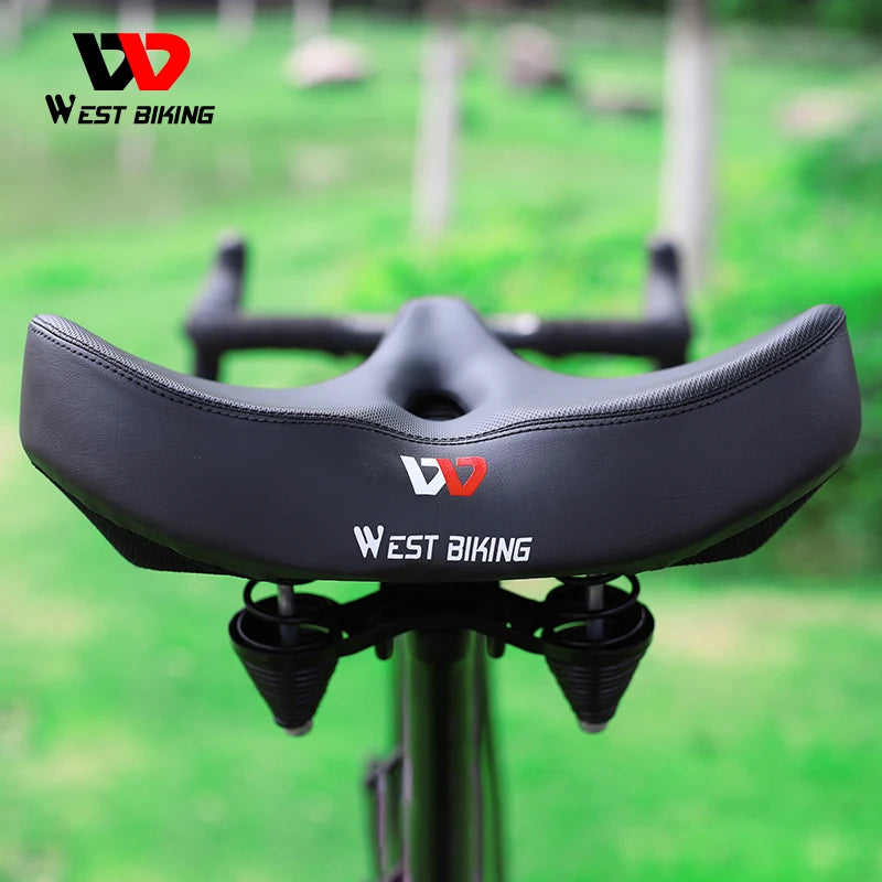 WEST BIKING Widen Bicycle Saddle Ergonomic Big Butt Bicycle Cushion Pad Breathable Cycling Seat Shockproof MTB Road Bike Saddle