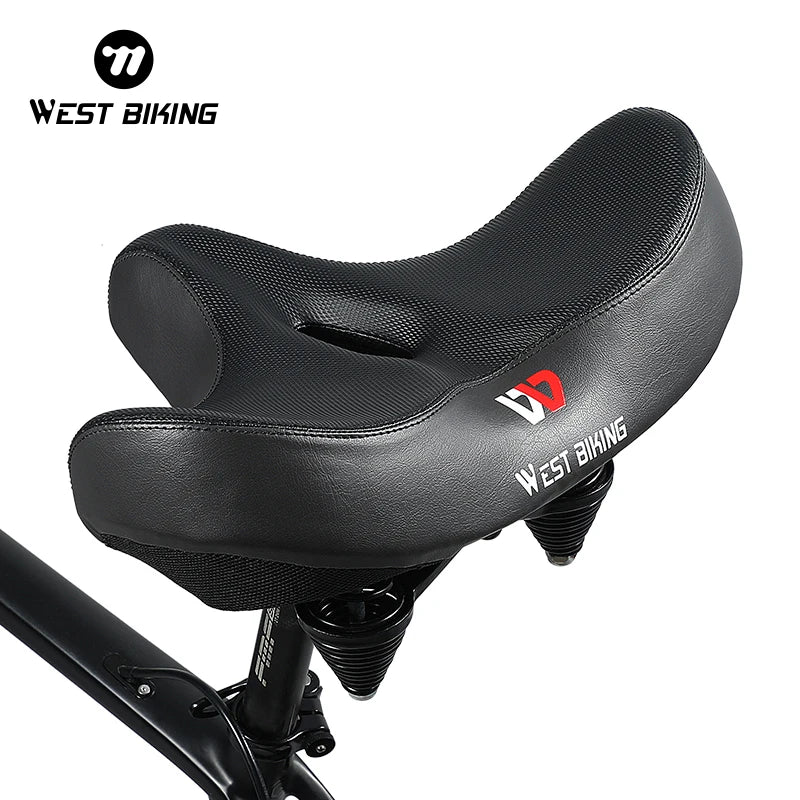 WEST BIKING Widen Bicycle Saddle Ergonomic Big Butt Bicycle Cushion Pad Breathable Cycling Seat Shockproof MTB Road Bike Saddle