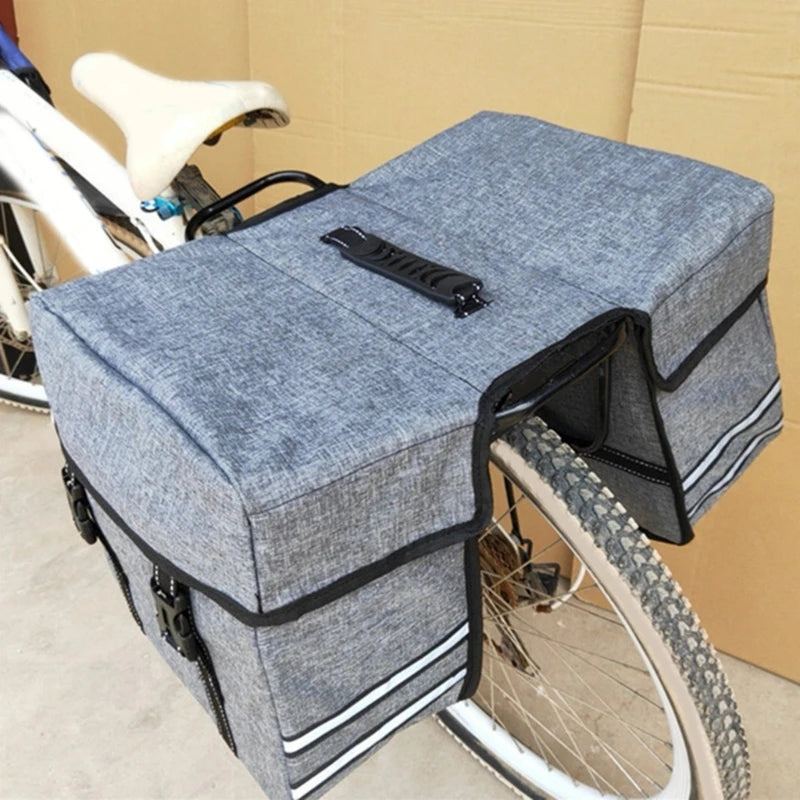 25L Bike Pannier Bag Bike Commuting Bag Bike Saddle Bags Tear Resistant Cycling Luggage Carrier Bike Rear Rack Carrier