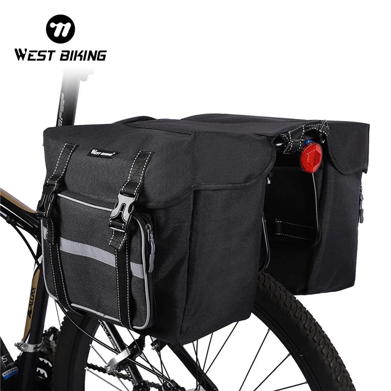 Bicycle Trunk Bag 25L Cycling Pannier Bags Waterproof Travel Luggage Bags Rear Seat Cargo Carrier MTB Road Bike Bags