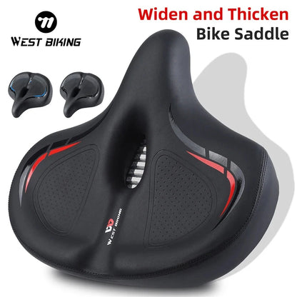 Widen&Thicken Bicycle Saddle Soft Shock Absorption Oversize Bike Cushion Hollow Breathable MTB Road Cycling Seat