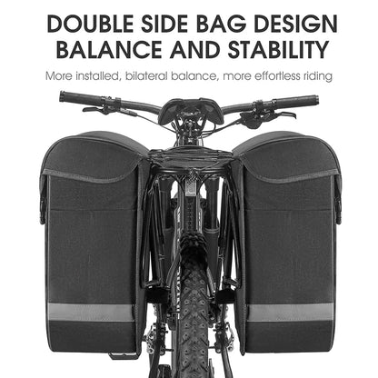 33L Large Bicycle Panniers Bag Cycling Travel Highly Reflective MTB Bike Rear Rack Double Sides Luggage Carrier Bags