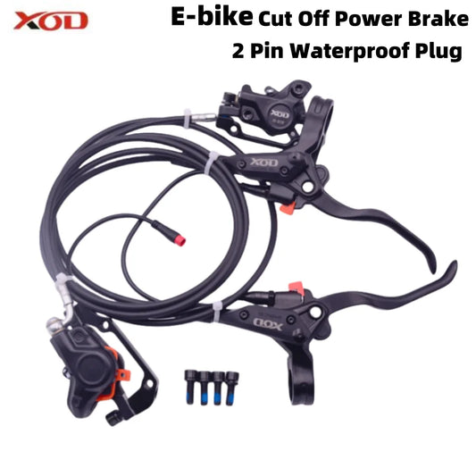 XOD Electric Bike Brake ,2 Pistons Hydraulic Disc Brake Power Off ,2PIN Plug