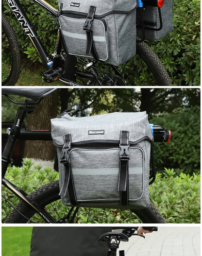 Bicycle Trunk Bag 25L Cycling Pannier Bags Waterproof Travel Luggage Bags Rear Seat Cargo Carrier MTB Road Bike Bags