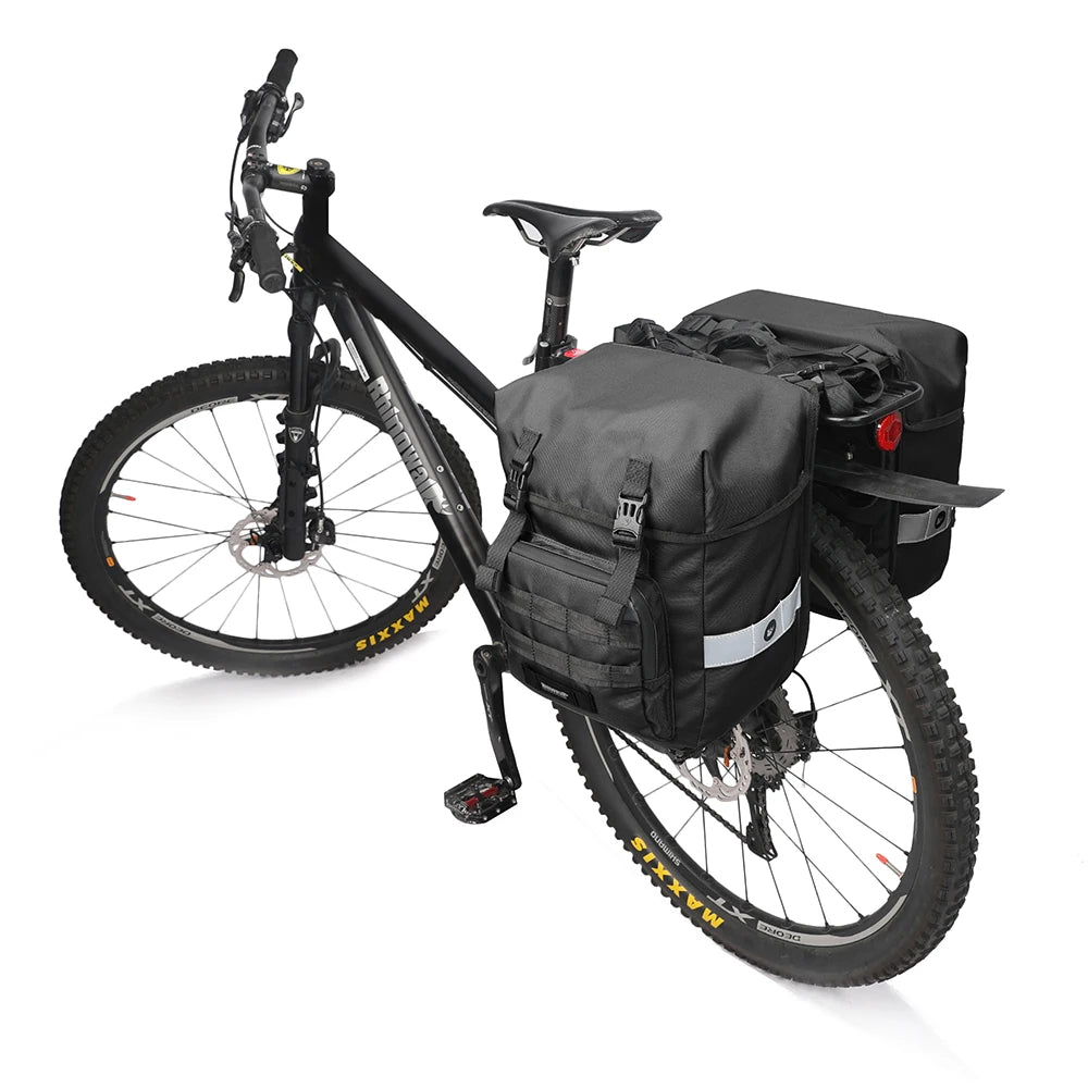 Rhinowalk Bike Double Side Bag 40L Large Bicycle Pannier Trunk Bag Outdoor Travel Cycling MTB Road Bike Rear Rack Case Luggage