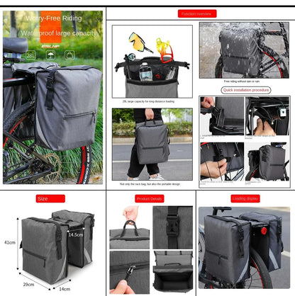 Cycling Double Side Rear Rack Bike 2 In 1 Trunk Bag Mountain Road Bicycle Tail Seat Pannier Pack Luggage Carrier Bike Bag