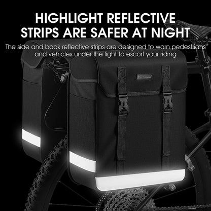 33L Large Bicycle Panniers Bag Cycling Travel Highly Reflective MTB Bike Rear Rack Double Sides Luggage Carrier Bags