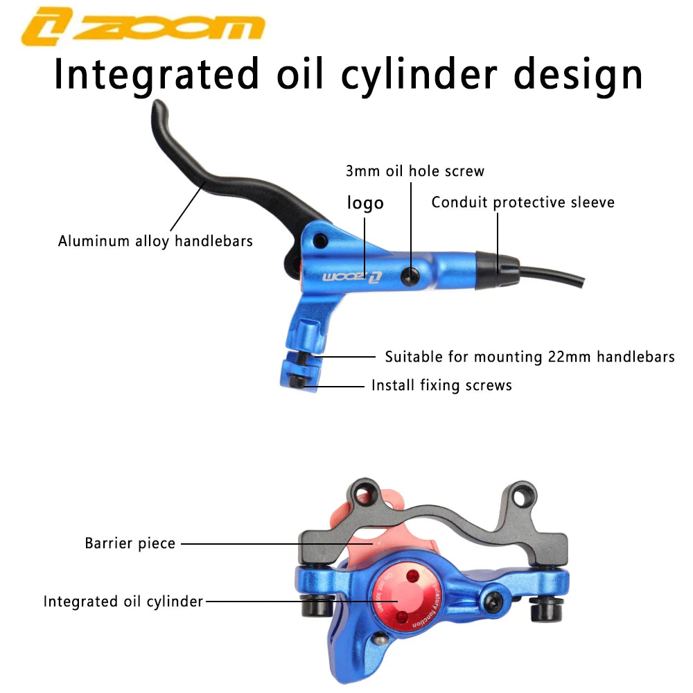 ZOOM HB-875 Hydraulic Bicycle Brake Mountain Bike Disc Brake Front 800mm/Rear 1400mm Hydraulic Brake Bicycle Accessories
