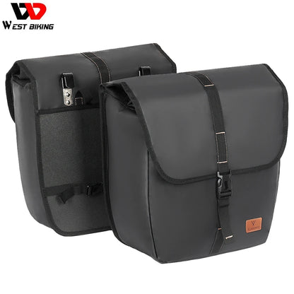 Waterproof Bicycle Rear Seat Bag Multifunctional Bike Rack Trunk Pannier Bag with Handle Large Capacity Cycling Tail Saddle Bags